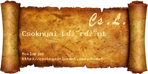 Csoknyai Lóránt névjegykártya