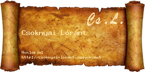 Csoknyai Lóránt névjegykártya