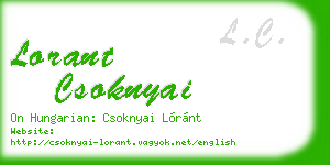 lorant csoknyai business card